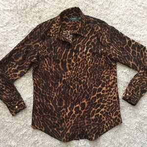 Ralph Lauren Leopard Chiffon Blouse